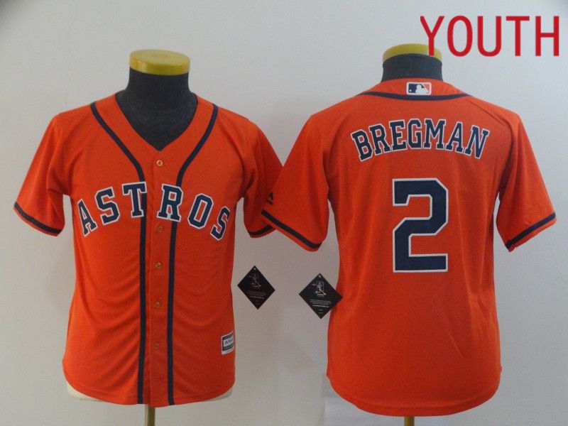 Youth Houston Astros 2 Bregman Orange MLB Jerseys